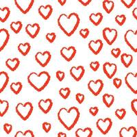 dia dos namorados dia desatado padronizar. aguarela textura coração forma. vermelho romântico têxtil impressão modelo. amor fundo. vetor