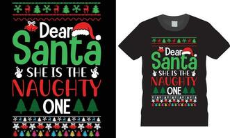 design de camiseta de natal vetor