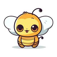 fofa abelha desenho animado mascote vetor ilustração. fofa desenho animado abelha.