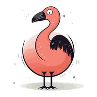 flamingo. vetor ilustração. plano estilo. isolado em branco fundo.