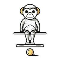 macaco balanceamento em escalas. vetor ilustração do macaco balanceamento em escalas.