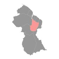 superior demerara Berbice região mapa, administrativo divisão do Guiana. vetor ilustração.