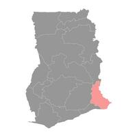 volta região mapa, administrativo divisão do Gana. vetor ilustração.