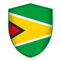 Guiana bandeira dentro escudo forma. vetor ilustração.