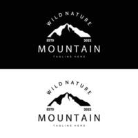 montanha logotipo, montanha aventura com silhueta modelo dentro simples moderno estilo vetor Projeto para companhia e produtos marca