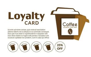 fidelidade cartão com venda para Próximo copo do café vetor