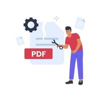 pdf reparar conceito ilustração vetor