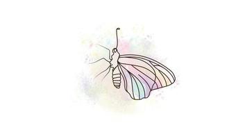 aquarela linha arte borboleta design. vetor