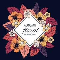 outono floral cartão, bandeira ou poster Projeto vetor