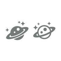 planeta com anel e estrelas vetor ícone. espaço e astronomia símbolo.