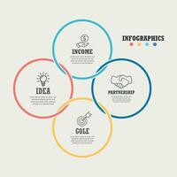 o negócio vetor infográfico Projeto modelo com 4 opções.