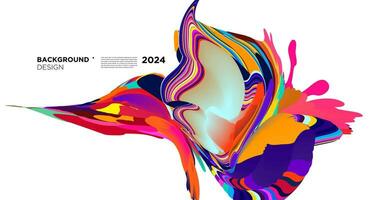 colorida abstrato fluido forma para digital rede bandeira Projeto fundo modelo 2024 vetor