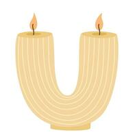 perfumado queimando vela. decorativo cera velas para relaxar e spa. mão desenhar vetor ilustração isolado em branco fundo