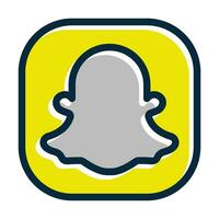 snapchat vetor Grosso linha preenchidas Sombrio cores