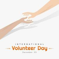 internacional voluntário dia é observado cada ano em dezembro 5. cumprimento cartão social meios de comunicação postar vetor