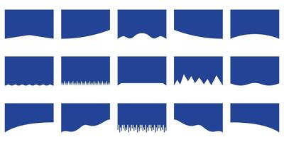 divisor forma para local na rede Internet definir. abstrato Projeto elementos para topo e inferior rede página. onda forma, curva linha, gotas separador efeitos coleção para poster, aplicativo, bandeira. isolado vetor ilustração.