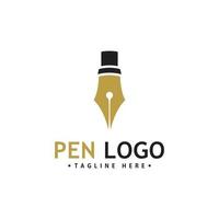 modelo de ícone de logotipo de caneta. identidade do escritor da empresa vetor