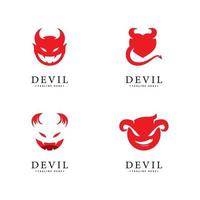 modelo de ícone de vetor de logotipo de diabo vermelho