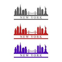 horizonte de nova york ilustrado em fundo branco vetor