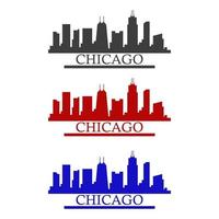 horizonte de Chicago ilustrado em fundo branco vetor
