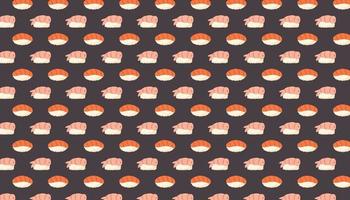 banner padrão de sushi com salmão fresco camarão comida asiática vetor