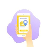 app reserva de apartamento, desenho vetorial vetor