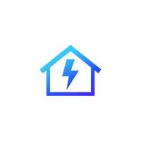 eletricidade em casa ícone do logotipo de vetor