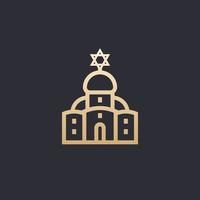 ícone da sinagoga, linear vetor