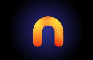 laranja azul gradiente logotipo n ícone de design de letra do alfabeto para empresa vetor