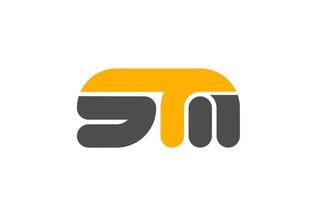 amarelo cinza combinação logotipo letra sm sm ícone de desenho de alfabeto vetor