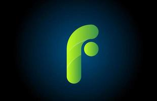 logotipo gradiente verde f ícone de design de letra do alfabeto para empresa vetor