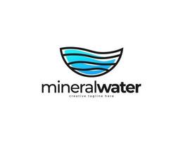 água mineral e logotipo do pin. tanque de tratamento de água saudável vetor