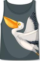 frente da blusa sem mangas com padrão pelicano vetor