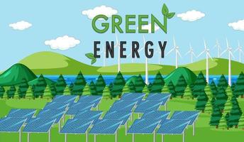 energia verde gerada por painel solar vetor