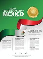 modelo de plano de fundo feliz dia da independência do méxico vetor