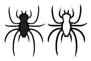 ilustração vetorial de aranhas de halloween isolada em um fundo branco vetor