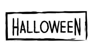 banner de texto com a inscrição. feliz festa de halloween vetor