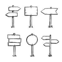 mão desenhada sinalização de estrada vetor