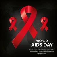 pôster do dia mundial da aids com fitas vetor