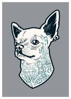 Chihuahua tatuada vetor