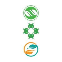 folha e logotipo da árvore da natureza para ecologia de planta verde de vetor de negócios