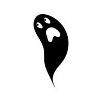 personagem fantasma fofo assustado de halloween, objeto de desenho desenhado à mão vetor