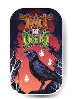 ilustração em vetor corvo de halloween, corvo no cemitério