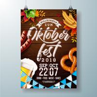 Ilustração de cartaz de festa Oktoberfest vetor