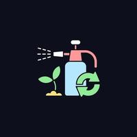 ícone de cor rgb de recarga de produtos químicos de jardim para tema escuro vetor