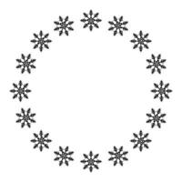 moldura circular de floco de neve decoração de natal vetor