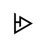 modelo de logotipo h inicial de triângulo, ilustração vetorial de design. vetor