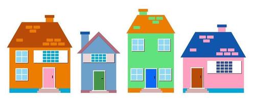 comunidade habitacional em vila residencial colorida vetor