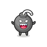 ilustração do personagem mascote da bomba malvada vetor