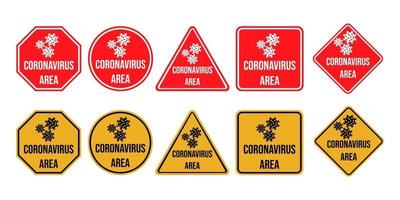 conceito do símbolo para a área do coronavírus vetor